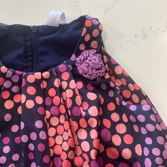 Very cute polkadotted, lined party dress. Girls size 4T - Picture 2 of 9